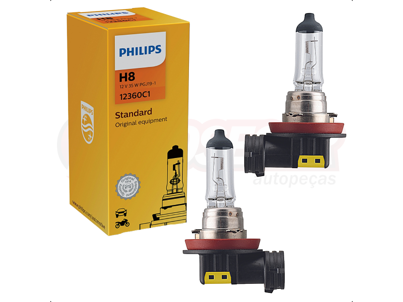 Par Lâmpada H8 35w 12v Original Philips