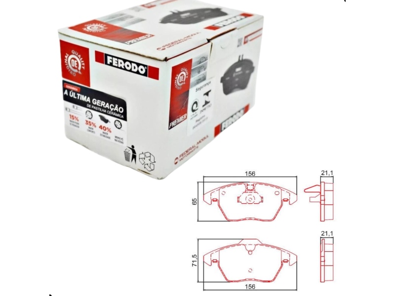 Pastilha de Freio Dianteira CITROEN C4 2.0 16V 09 - C5 2.0 16V